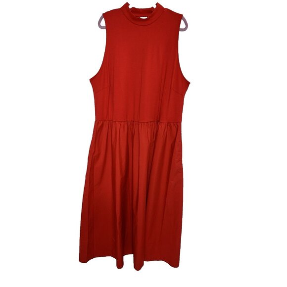 Women's Maxi A-Line Dress - A New Day Red Mock Sleeveless New Plus Size 3X - Picture 1 of 13